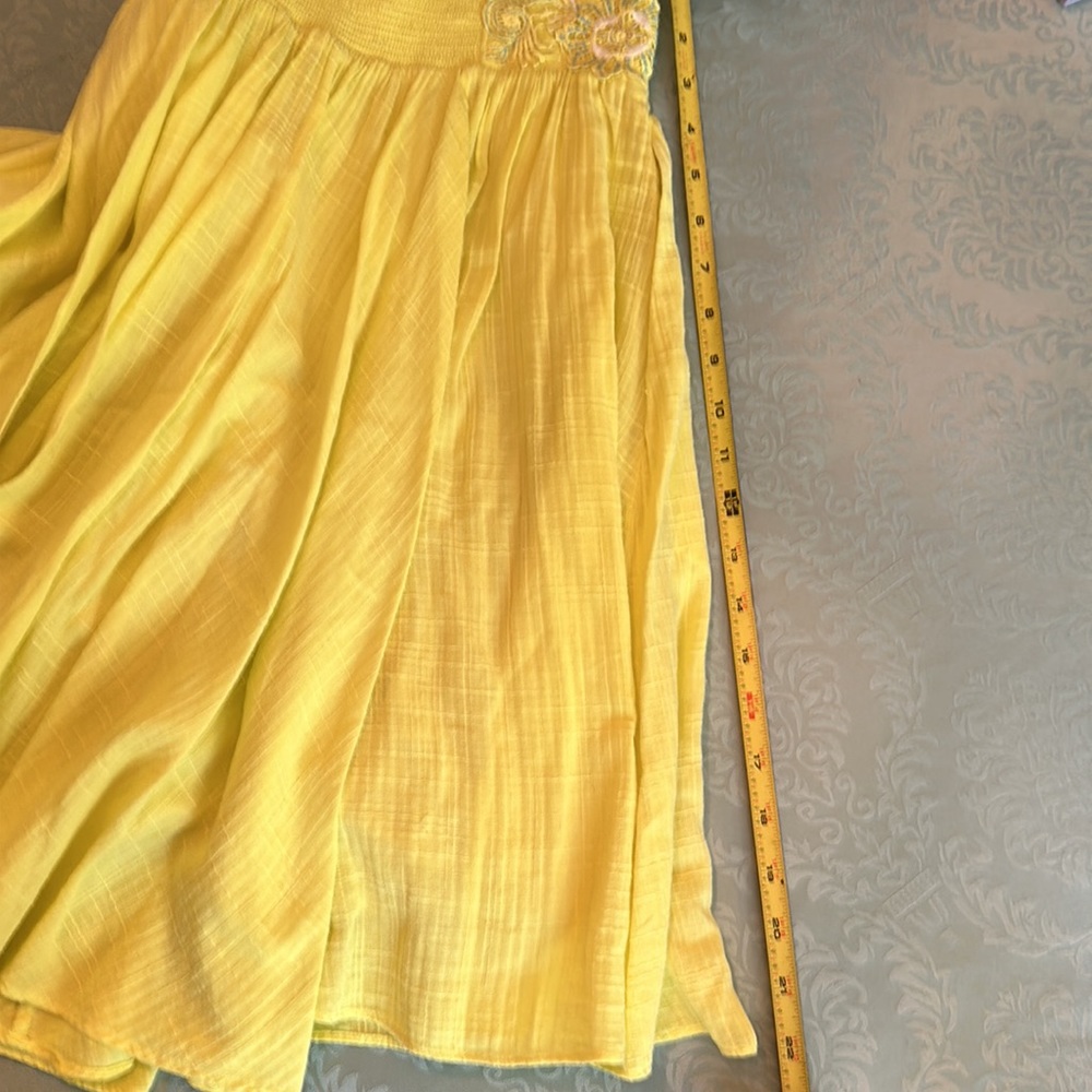 Anthropologie Floreat yellow stellina flower skirt (H) - Picture 11 of 11